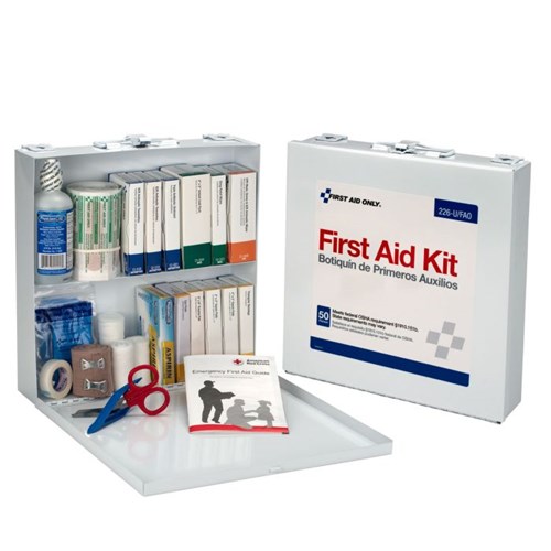 50 Person First Aid Kit Metal Case