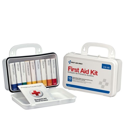 10 Unit First Aid Kit Plastic Case