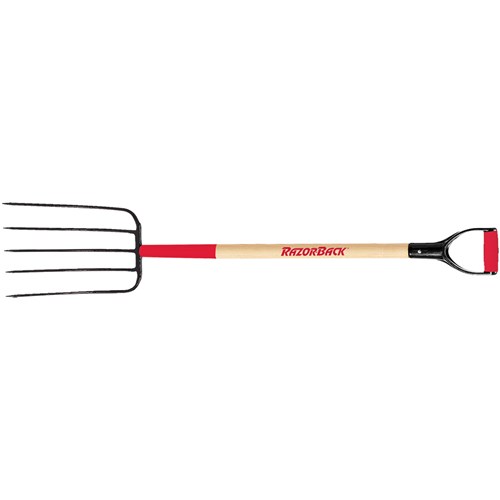5 Tine Compost Fork, Forged, With Wood H