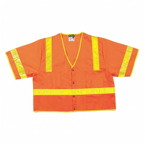 Class 3, Poly Safety Vest, 2 Lime Stripe
