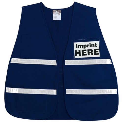 Poly, Cotton Safety Vest, 21 X 48, BLUE