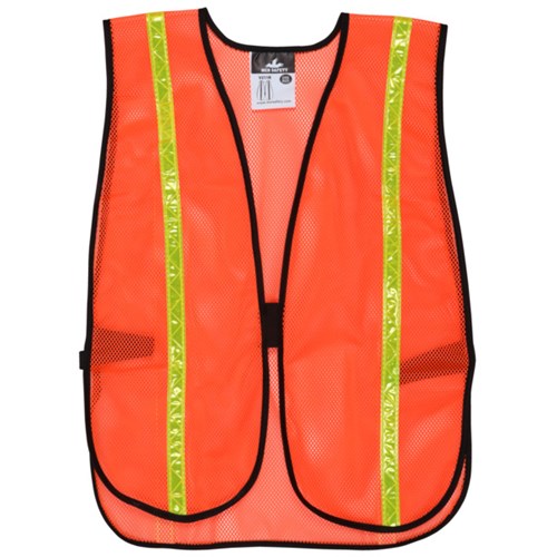 Poly, Mesh Safety Vest, 3/4 Lime Stripe,