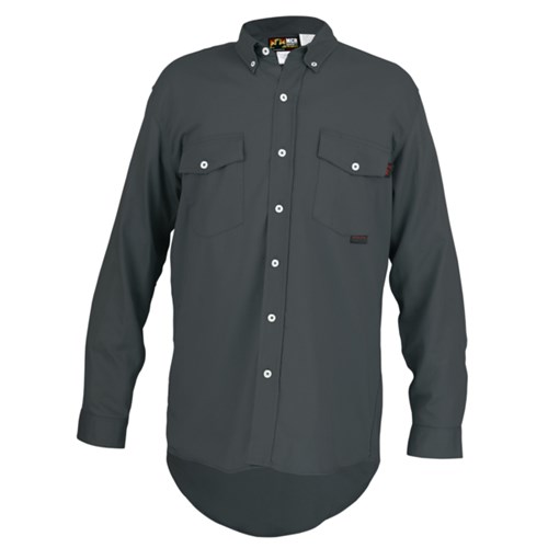FR Long Sleeve Work Shirt, Gray XL