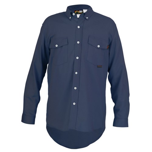 FR Long Sleeve Work Shirt, Navy X4