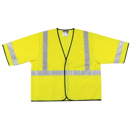 Class 3, Poly Solid Safety Vest, 2 inch