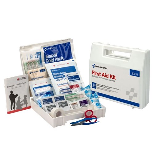 10 Person First Aid Kit Plastic Case wit