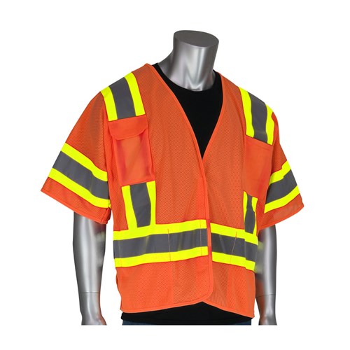 Hi-Visibility Vest Orange, Ansi R3 Two T