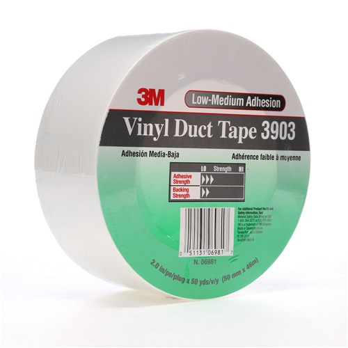 Vinyl Duct Tape 3903, White, 2 in x 50