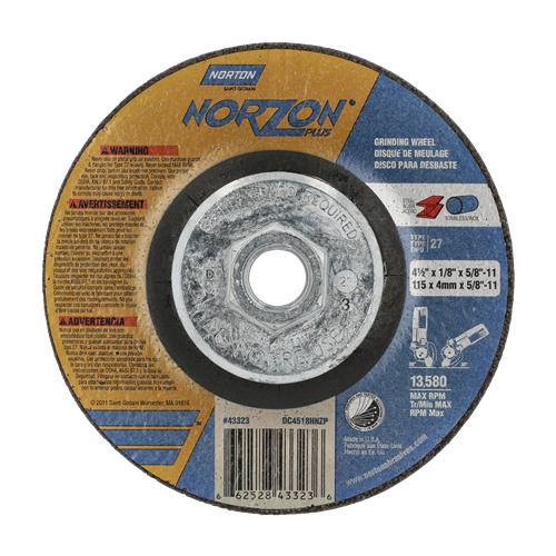 Norton 4-1/2 x 1/8 x 5/8-11 In. NorZon P
