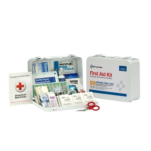 25 Person First Aid Kit ANSI A  Metal Ca