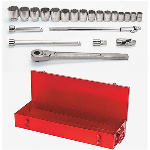 22 Pcs Tool Set /W Tb-49 Metal Tool Box