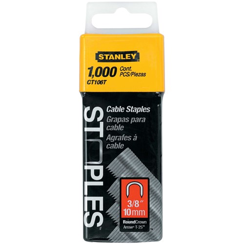Round Crown Cable Staples 3/8 Inch - 1,0