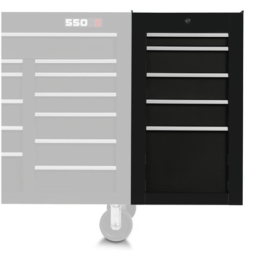 Proto 550HS Side Cabinet - 5 Drawer, Bla