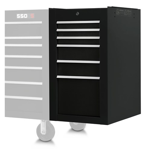 Proto 550HS Side Cabinet - 6 Drawer, Bla