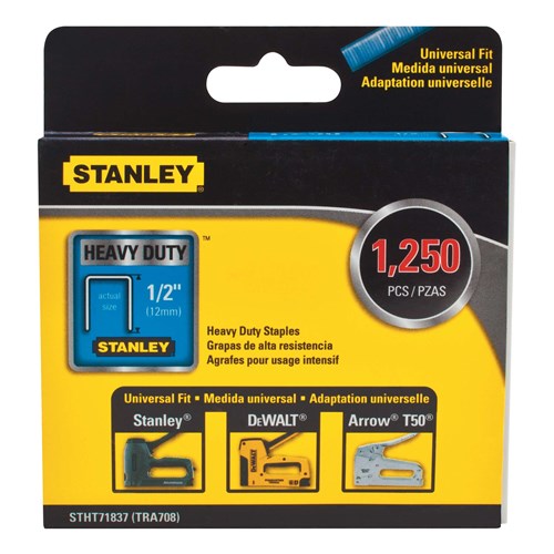 Staples, Hd, 1/2 In, 1250 Pc, Paper