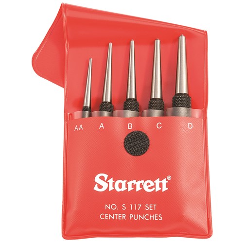 CENTER PUNCHES- SET OF 5- IN PLASTIC CAS