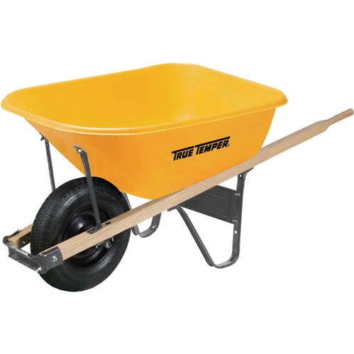 6 Cubic Foot Poly Wheelbarrow With Never