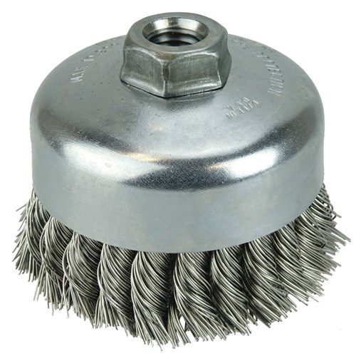 4" Single Row Knot Wire Cup Brush, .014"