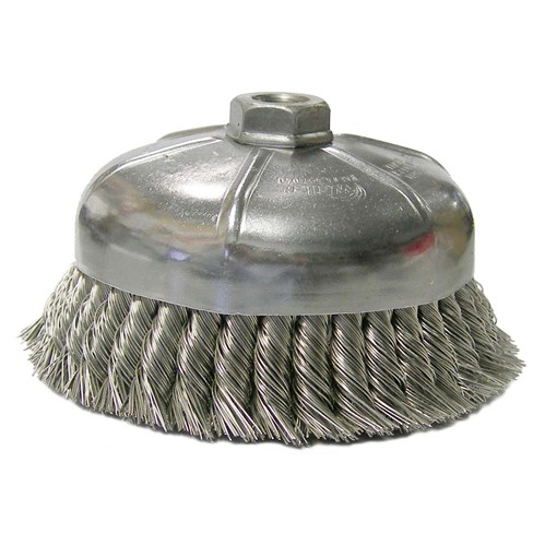6" Single Row Knot Wire Cup Brush, .023"