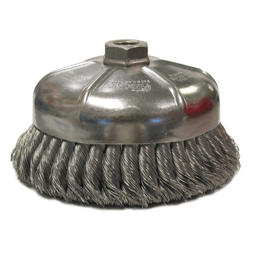 6" Single Row Knot Wire Cup Brush, .014"