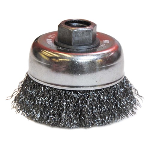 3" Crimped Wire Cup Brush, .014" Steel F