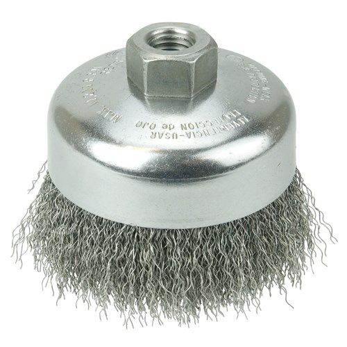 4" Crimped Wire Cup Brush, .014" Steel F